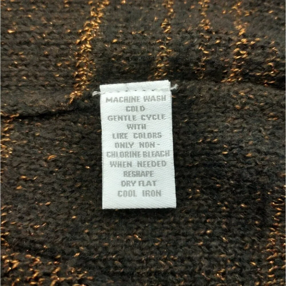 Charter Club Woman Brown and Bronze Belted Sweater Cardigan Duster Size 0X - Picture 5 of 14